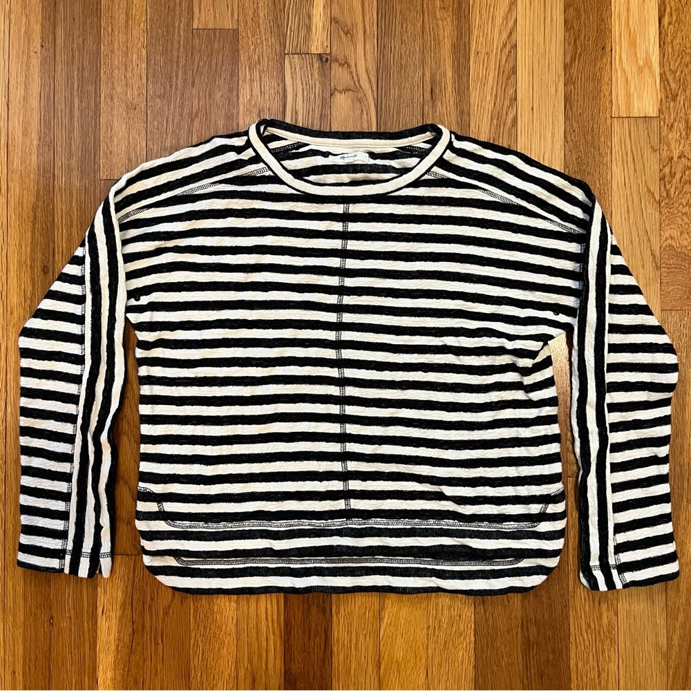 Madewell Black and White Striped Knit